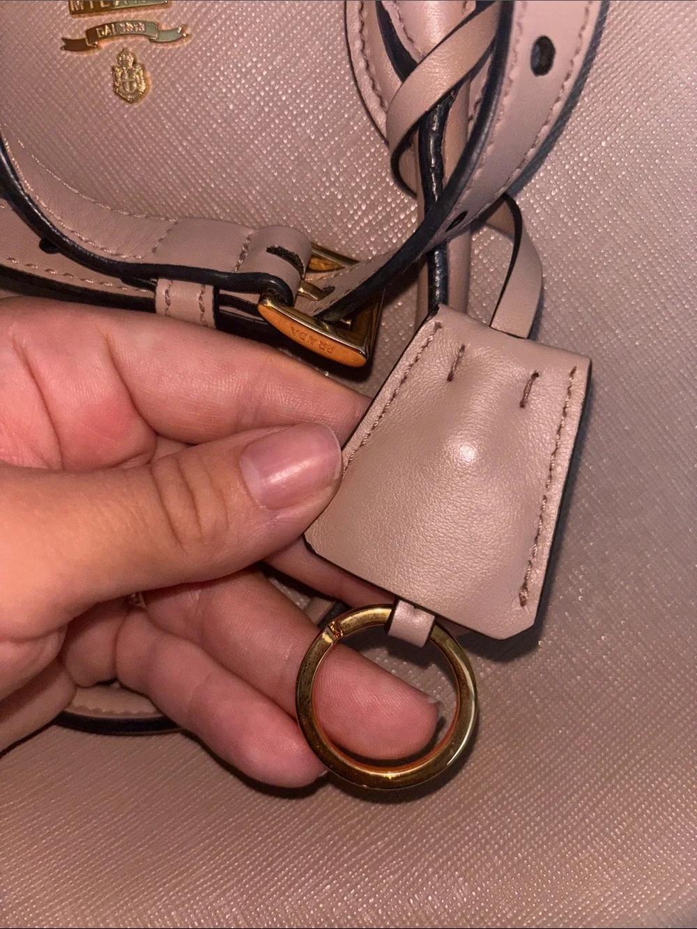 Prada Saffiano Leather Handbag in Cipria Gold Hardware (COMES WITH AUTH CARDS)